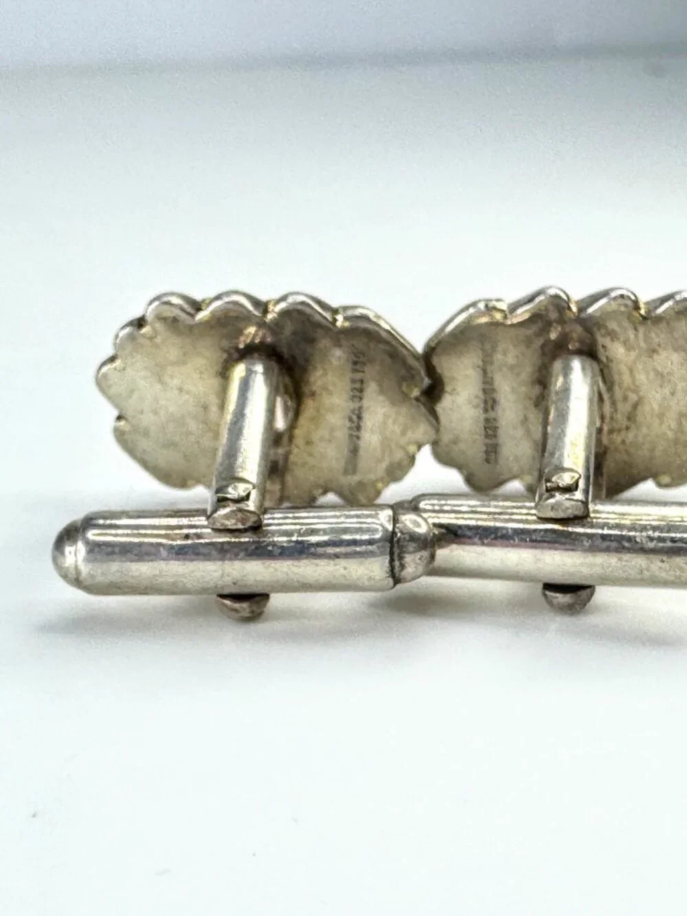Vintage Tiffany & Co. Somerset ribbed sterling silver & 18K gold cufflinks SS462